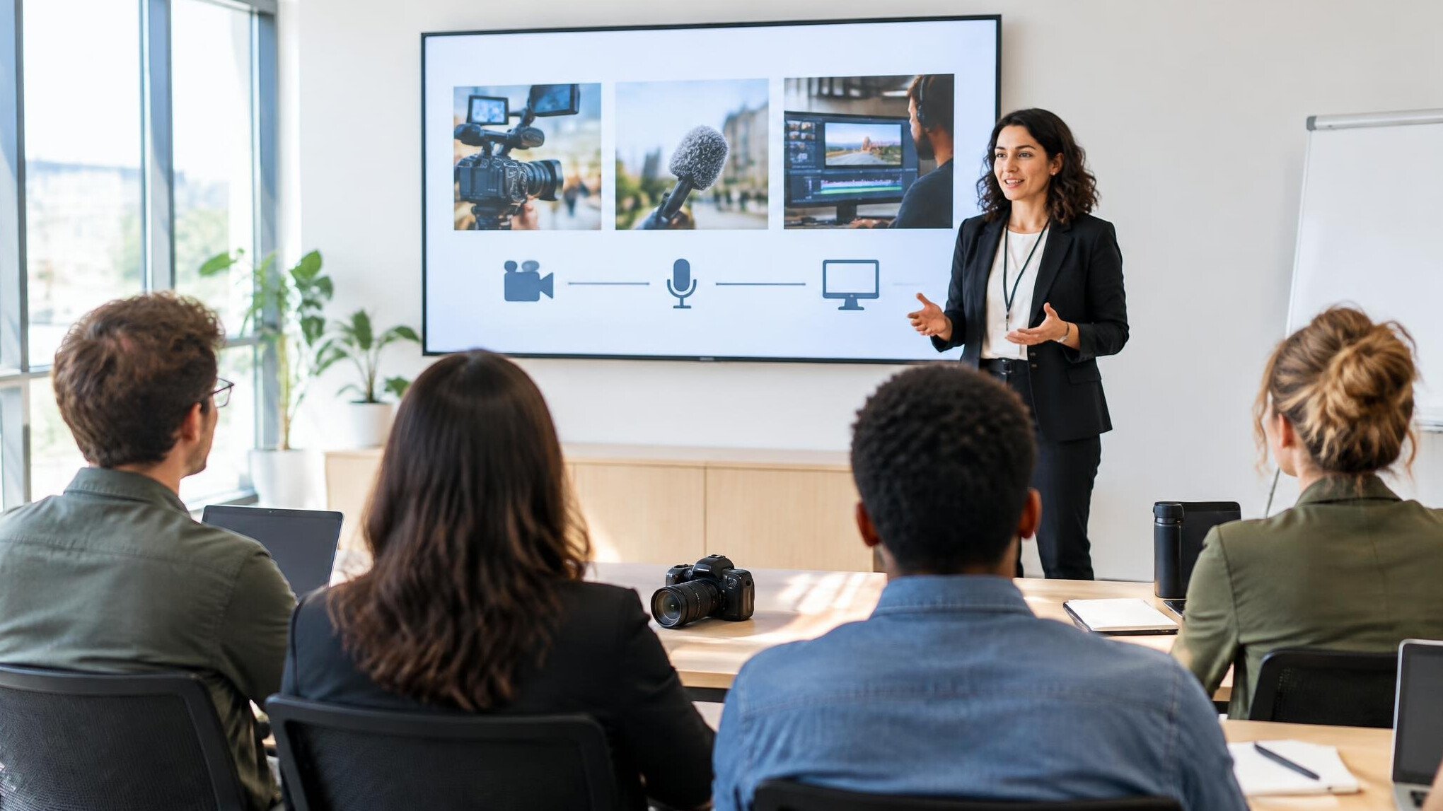 Presenter coaching session with a screen