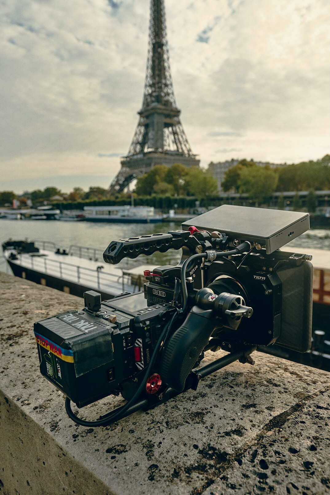 Film and TV production set with cameras